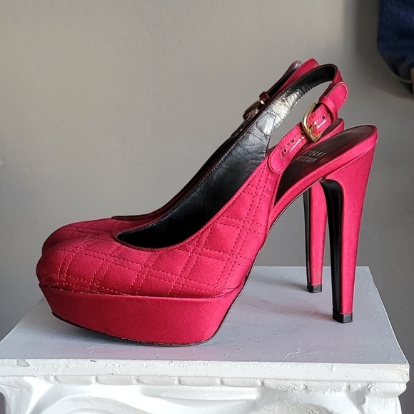 STUART Weitzman Slingback Heels Satin Pumps - Picture 2 of 12